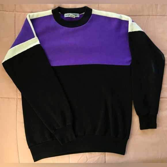 GAP Sport Other - RARE Vintage GAP Sport Purple, Black, & White Colorblock Athleisure Sweater - M